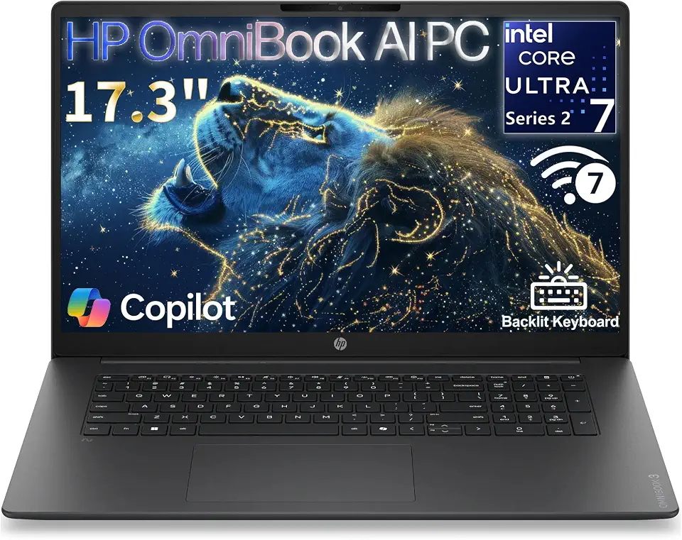 HP OmniBook 17.3" FHD Laptop, Ultra 7 255U, 64GB DDR5 RAM, 2TB PCIe SSD | - B0HFN2T78X