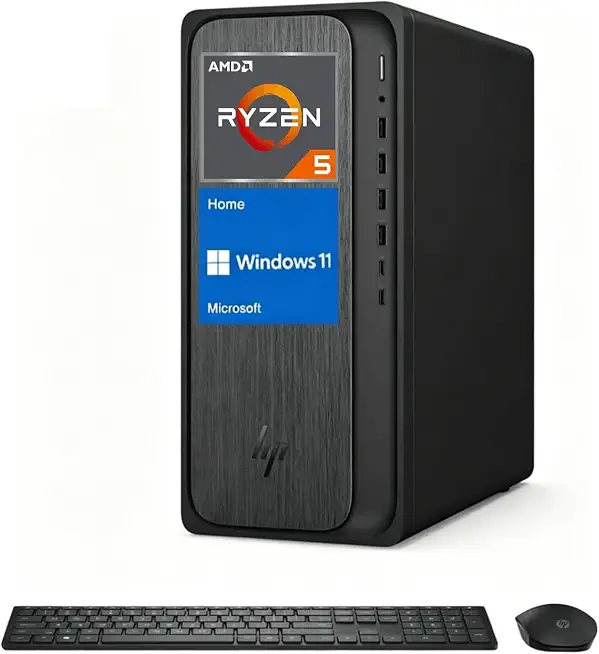 HP OmniDesk Business Tower Desktop, AMD Ryzen 5 8500G CPU (8 Cores, Up to 5GHz), - B0HGL7XFVG