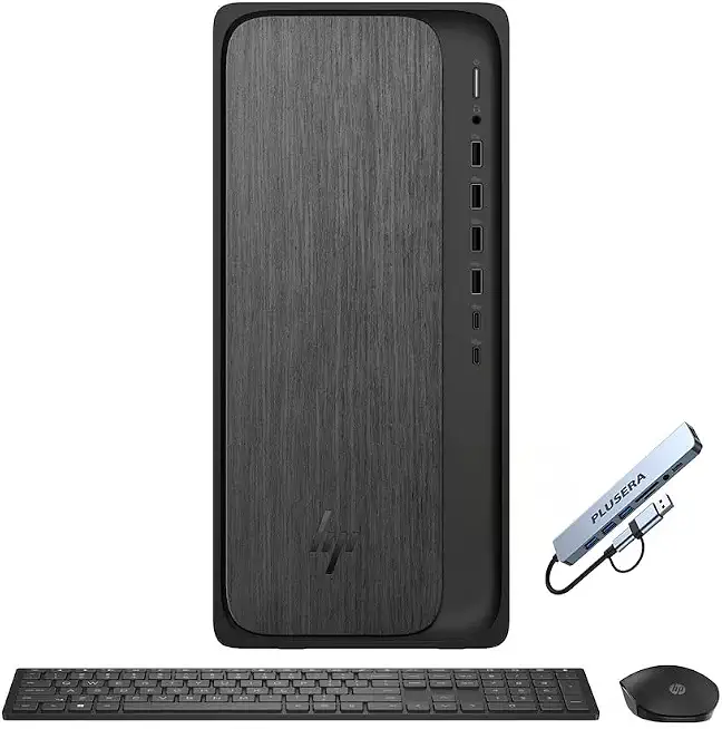 HP OmniDesk Desktop Computer PC, AMD Ryzen 5 8500G Processor, Windows 11 Home, Wireless Keyboard - B0H1F3495V