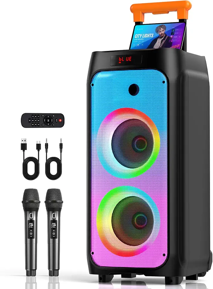 HWWR Karaoke Machine for Adults, Big Party Speaker with 500W Peak Power, Wireless PA System - B0FDQBXYQY