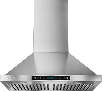 IKTCH 30-inch Wall Mount Range Hood 900 CFM Ducted/Ductless Convertible, Kitchen Chimney Vent Stainless Steel - B07SC9MZBC