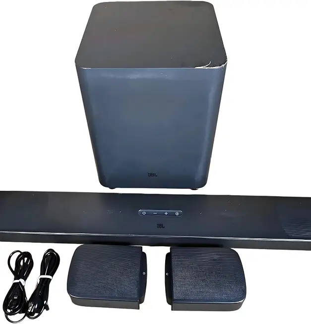 JBL Bar 9.1 Channel 3D Surround Sound Soundbar with Wireless Detachable Rear Speakers - 5.1.4-Channel, - B0C7FGN66R