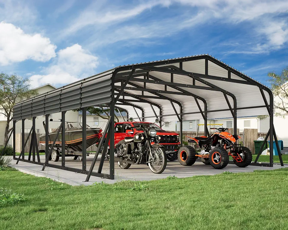Jocisland 20x30 FT Heavy Duty Metal Carport for Multiple Vehicles - B0H63G2834