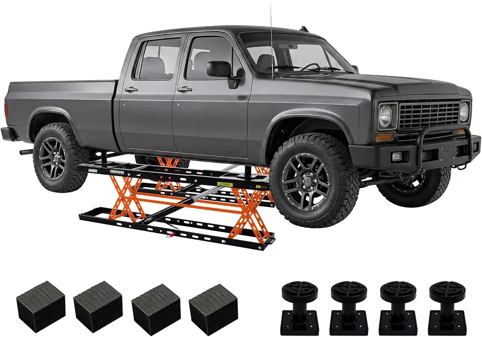Jocisland 7000 LBS Portable Car Lift Quick Jack with Extension Plates | Q355B Steel Scissor - B0HCNMKYVY
