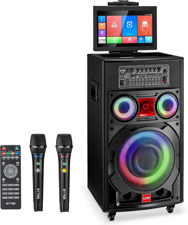 Karaoke Machine with Screen Lyrics Display for Adults 14.1" Touch Screen, Portable Karaoke Speaker PA - B0DFW69J2H