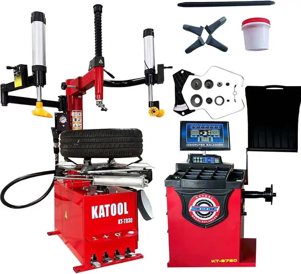 KATOOL 2.0HP Tire Changer and Balancer Machine Combo Tire Changer Machine with Bead Blaster and - B0HFM8V6XN