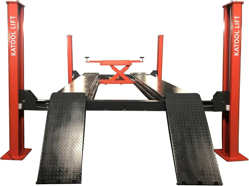 KATOOL 4.0HP 15000lbs Heavy Duty 4 Post Lift with 7000lbs Lifting Capacity Rolling Jack, 92.52” - B0GHMW9B9R