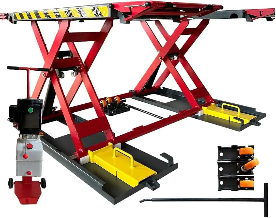 KATOOL Portable Car Lift Mid Rise Scissor Lift 7000lbs Lifting Capacity Max. Lifting Height 39" - B0GYS1XXQ7