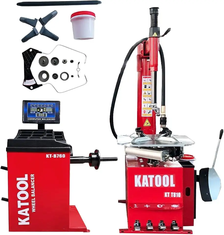 KATOOL Tire Changer and Wheel Balancer Machine Combo 2.0HP Tire Changer Machine with Bead Blaster - B0GRTNWP5L