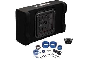 Kicker 53PL7TDF12 L7TDF Bundle: 12 in 600-Watt Powered Downfire Car Subwoofer Enclosure, RWK41 4-Gauge Complete - B0GYG2K2Z5