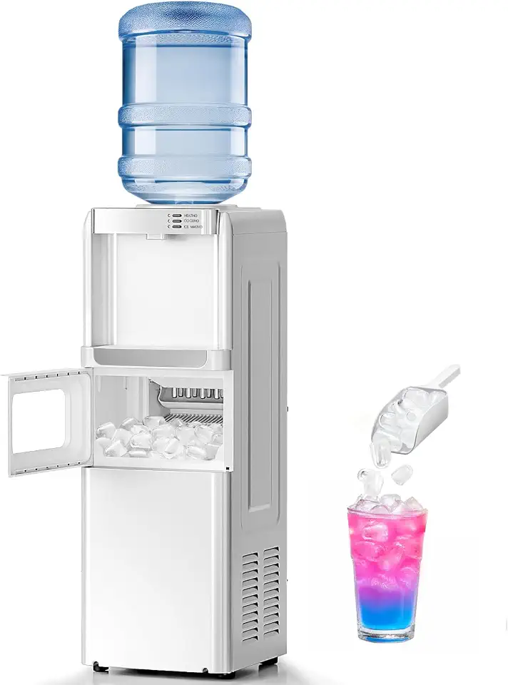 Kismile Water Dispenser with Ice Maker, 3 in 1 Top Loading Water Cooler | for - B0H49HD56P