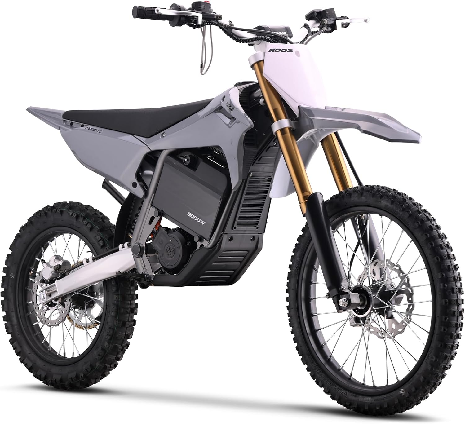 KOOZ HP131E-L 72V 8000W Electric Dirt Bike for Adult, Grey - B0GGQBYZ32
