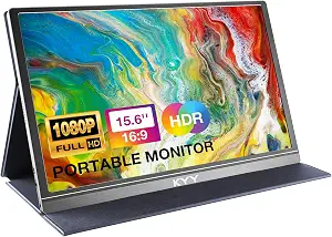 KYY Portable Monitor 15.6" 1080P Computer Monitor Screen Extender w/Cover - B088D8JG3L