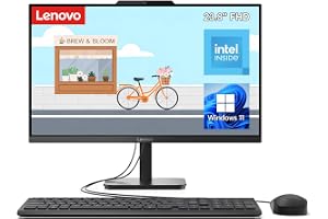 Lenovo IdeaCentre 24" FHD All-in-One Desktop Computer, Intel N100 Processor | 16GB DDR4 RAM, 512GB - B0HBQ34DMZ