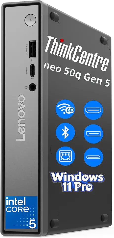 Lenovo ThinkCentre neo 50q Gen 5 Mini PC, Intel Core 5, 16GB RAM, 512GB SSD - B0HJGRKLGM