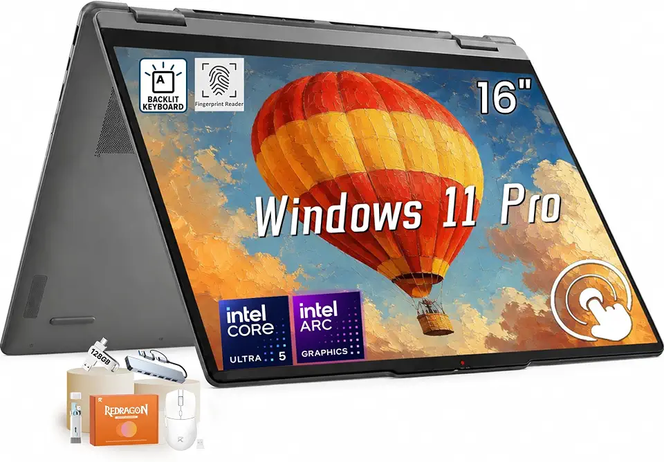 Lenovo Yoga 7i 2-in-1 16” Touchscreen Laptop, Intel Ultra 5 226V, 512GB SSD | 16GB - B0HGXGRMNJ