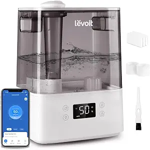 Levoit Humidifiers for Bedroom Large Room, 6L, 60H Runtime, 26dB, Smart App - B08HS45N13