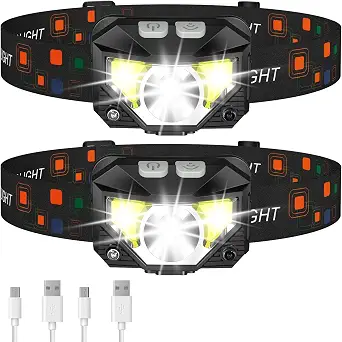 LHKNL Headlamp Flashlight, Lumen Bright Head Lamps LED Rechargeable Camping - B08D66HCXW