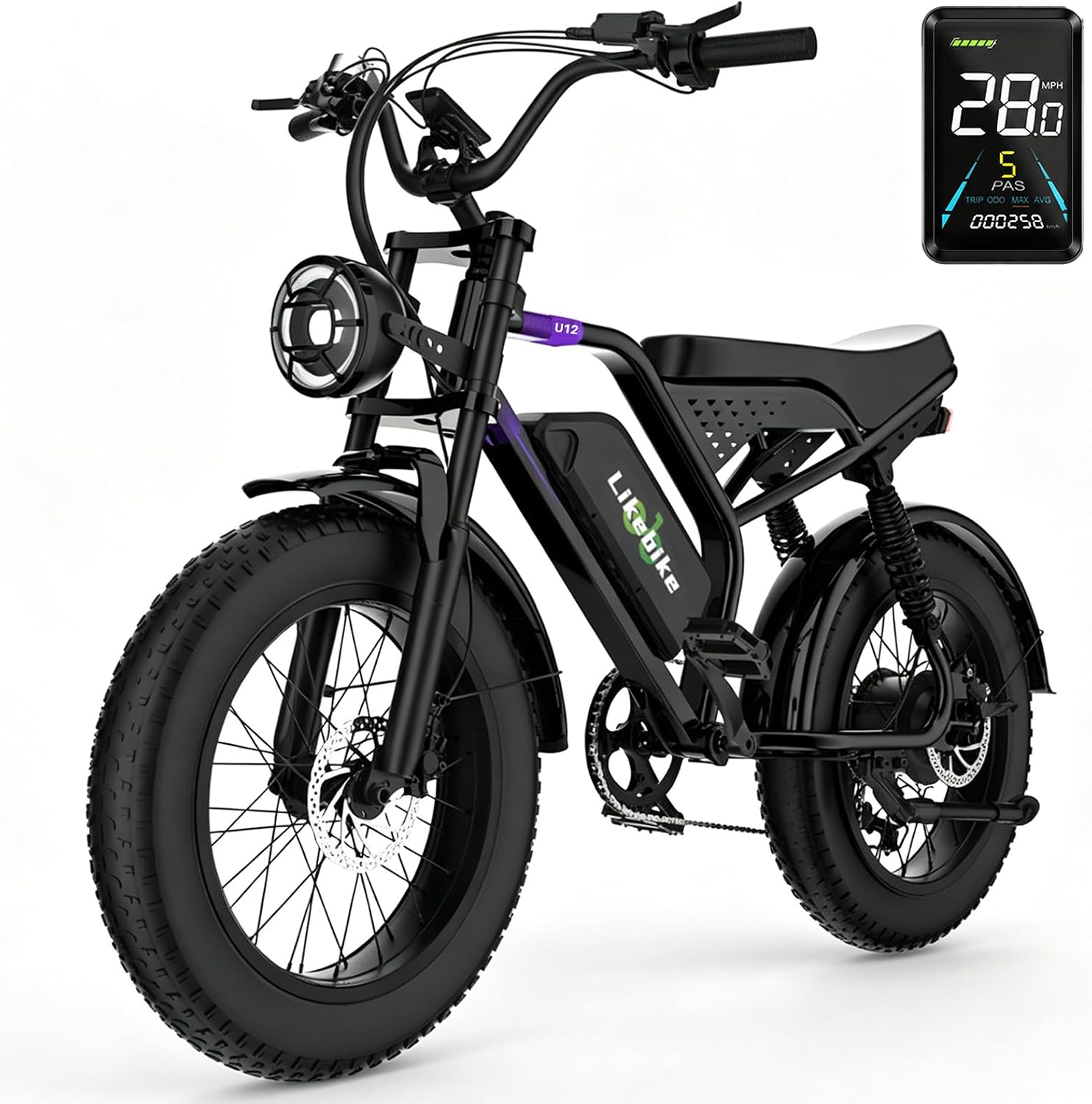 Likebike Electric Bike for Adults, 1500W/2000W/3000W Peak Motor Ebike, 48V - B0GV7S2JT9