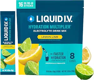 Liquid I.V. Hydration Electrolytes, Lemon Lime, 16 Count - B01IT9NLHW