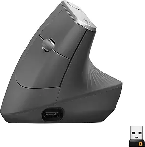 Logitech MX Vertical Wireless Mouse Ergonomic Design - Graphite - B07FNJB8TT