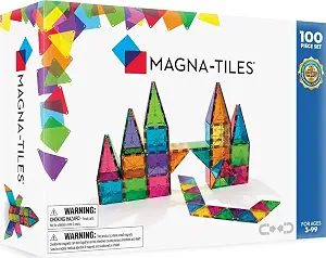 MAGNA-TILES Classic 100-Piece Magnetic Construction Set, The Original Magnetic Building Brand - B000CBSNRY
