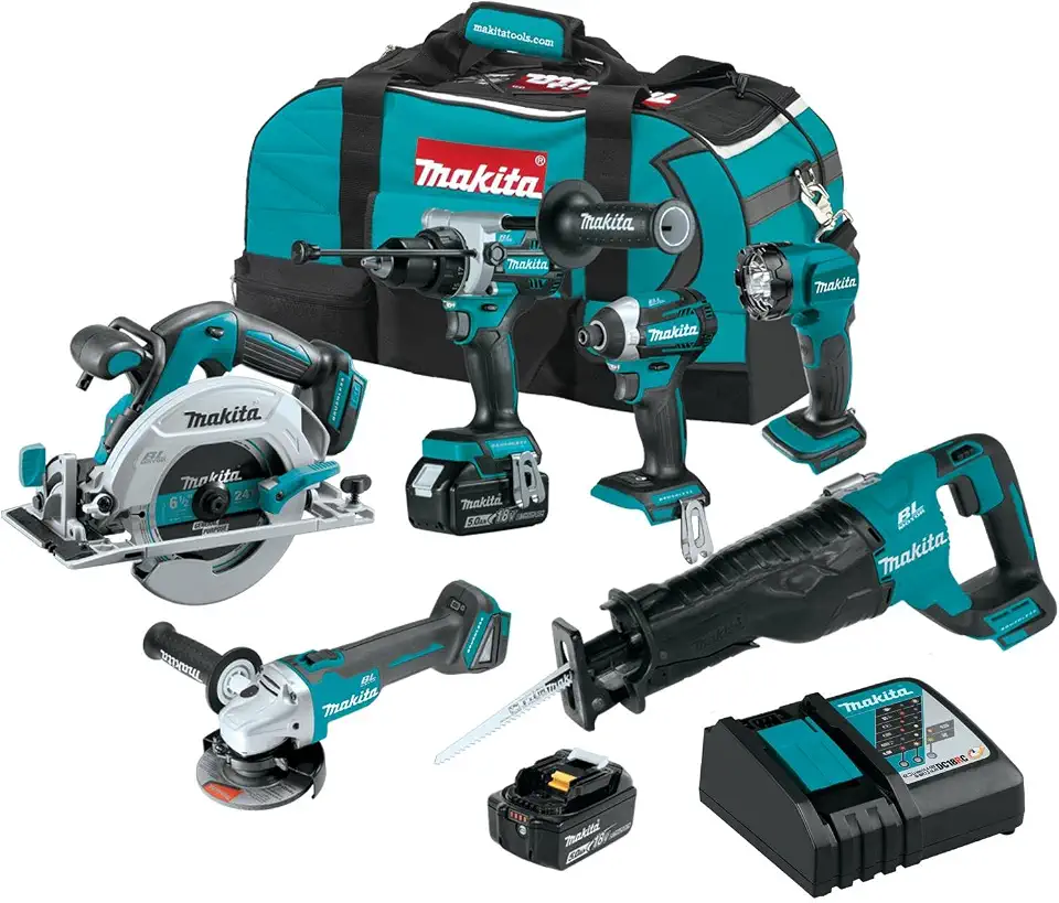 Makita XT616T 18V LXT® Lithium-Ion Brushless Cordless 6-Pc. Combo Kit (5.0Ah) - B0GV1S9HN1
