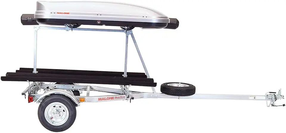 Malone MPG464-LBTB MicroSport LowBed Kayak Trailer with 2 Bunk Kayak Carriers, Fishing Rod Storage Tube, - B07PP42T9B