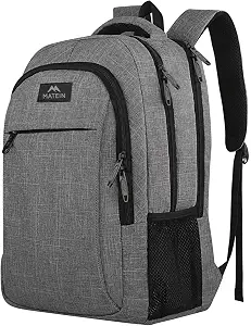 MATEIN Travel Laptop Backpack, 15.6 Inch College School Computer Bag, Grey - B06XZTZ7GB