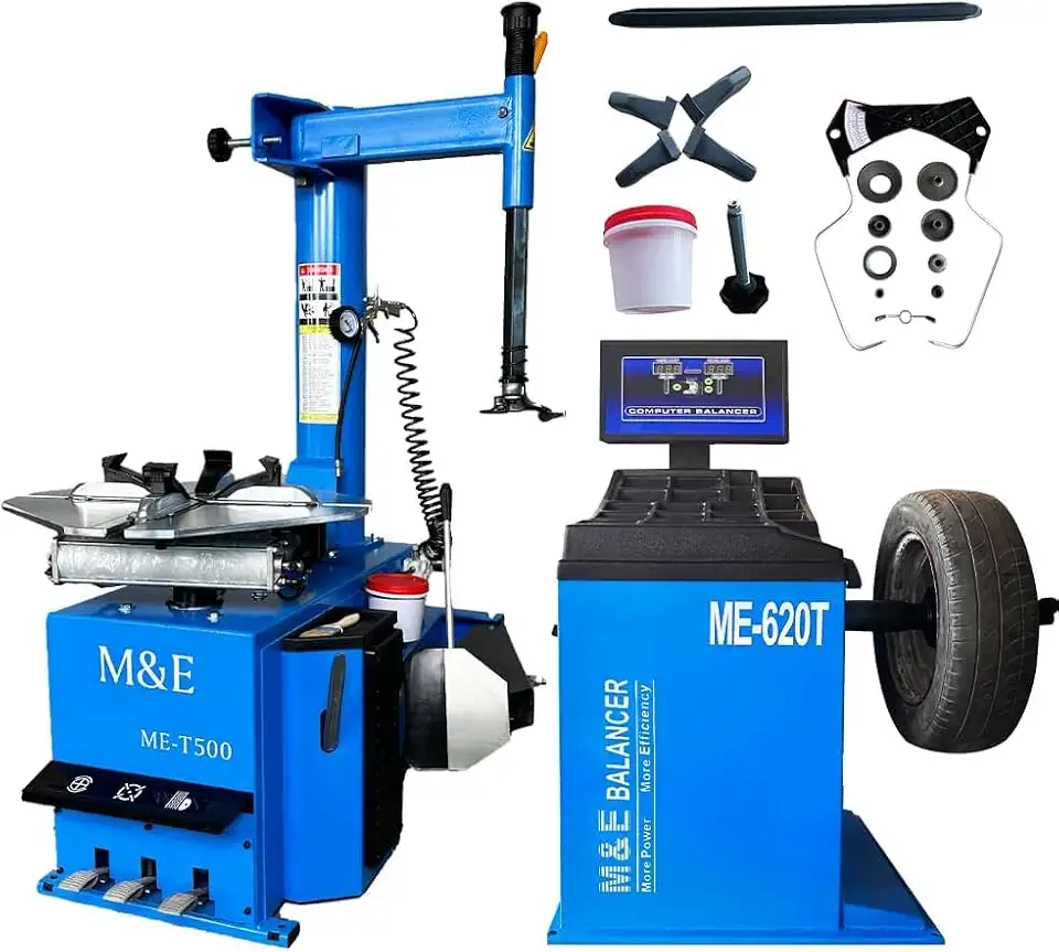 ME-T500 2.0HP Tire Changer Machine with 24”Turn Table and ME-620F Wheel Balancer Machine Tire Repair - B0GHM19J1B