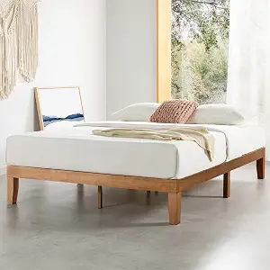 Mellow Naturalista Classic - 12 Inch Solid Wood Platform Bed with Wooden Slats, No Box - B07DZWWJ92