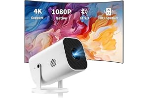 Mini Projector for iPhone, 1080P Bedroom Projector,Portable Projector | Supports 4K, 210° Rotatable, Home Video - B0H5HGWTGH