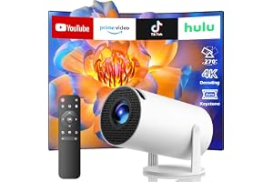 Mini Projector, Portable Projector with Wifi and Bluetooth, Built in Apps | 4K Support Auto - B0H8SDXMCC