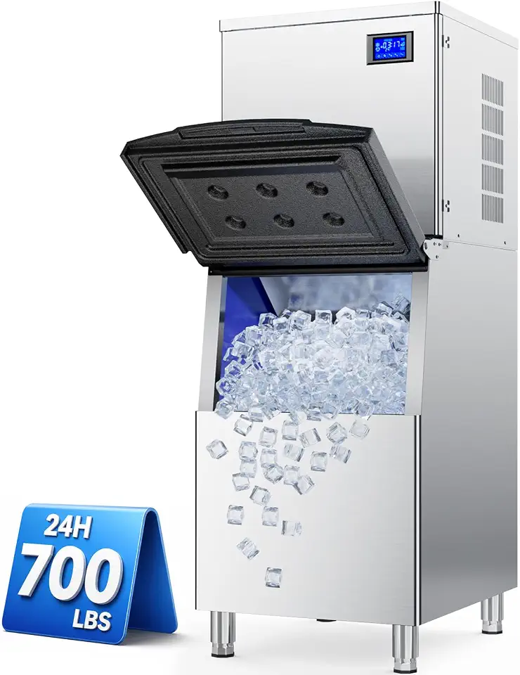Mojgar Commercial Ice Maker Machine, 700LBS/24H with 500LBS Storage Bin - B0HKSG53ZQ