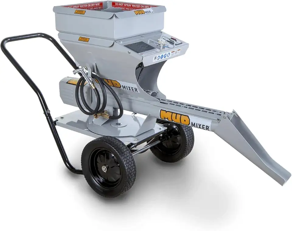 MudMixer Evolution Bundle, Concrete Mixer with Hopper Extension (300lbs Capacity) and Chute Extension (18" Reach), - B0G1TP77SR