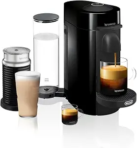 Nespresso VertuoPlus Coffee and Espresso Machine by De'Longhi with Milk Frother, Ink Black - B07YBVTM6F