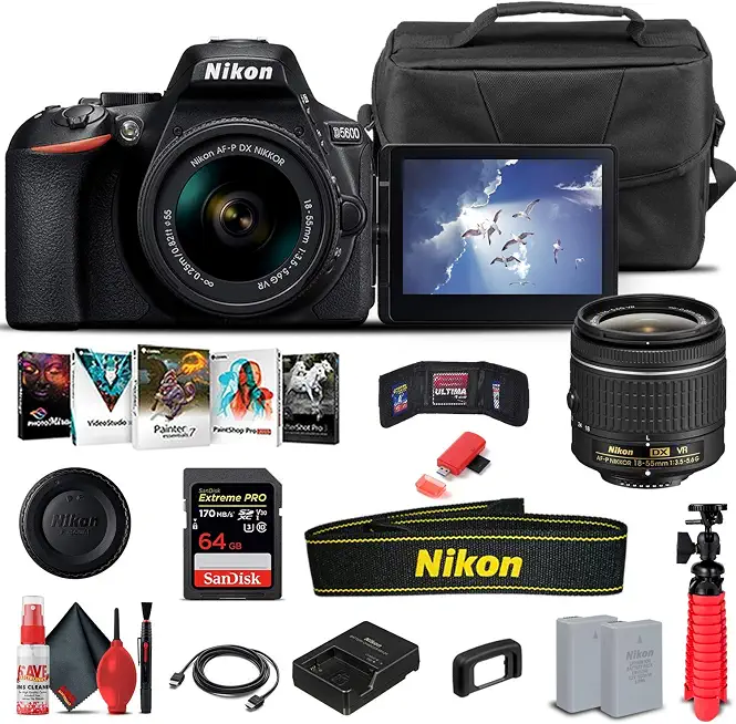 Nikon D5600 DSLR Camera with 18-55mm Lens (1576) Bundle - B08XW5254K