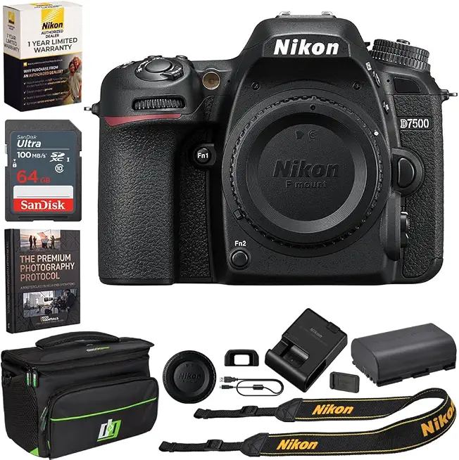 Nikon D7500 20.9MP DX-Format 4K Ultra HD DSLR Camera (Body Only) 1581 Bundle - B0HG614PBN