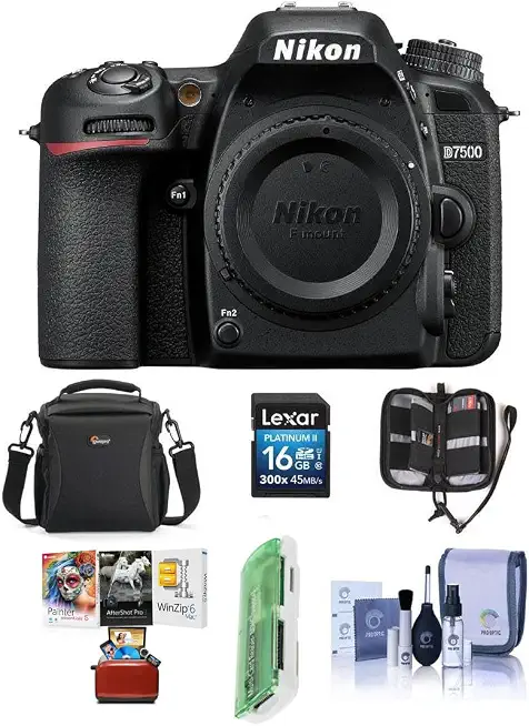 Nikon D7500 DSLR Body, Black - With Free Mac Accessory Bundle - B07DQLB6ZQ