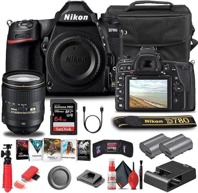 Nikon D780 DSLR Camera Body Only with 24-120mm Lens (1618) Bundle - B08XXM84CL