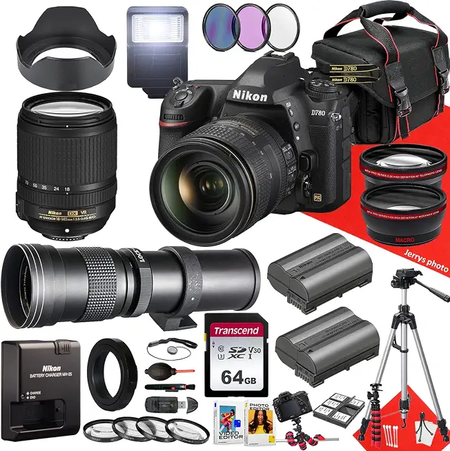 Nikon D780 DSLR Camera with AF-S DX 18-140mm f/3.5-5.6G ED VR Lens and 420-800mm Lens - B0CZBJ56FV