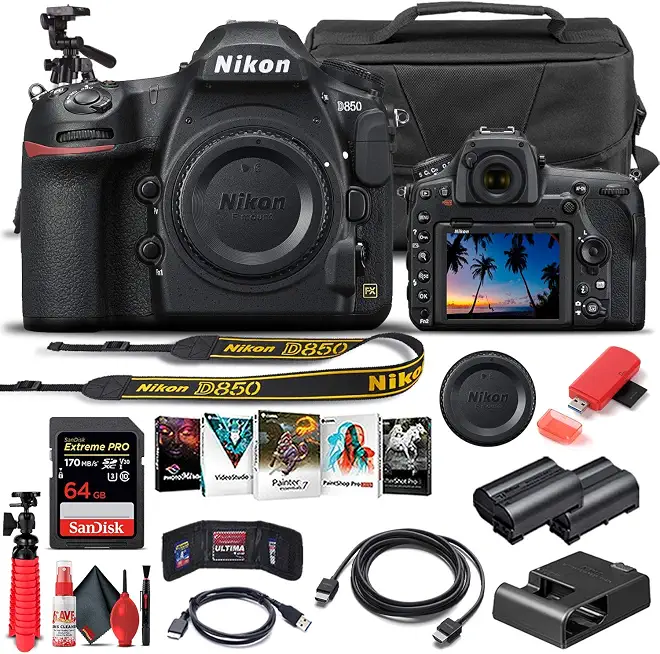 Nikon D850 DSLR Camera Body Only (1585) Bundle - B08XW9C342
