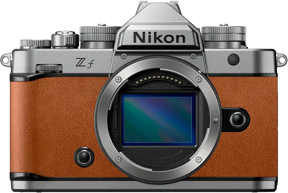 Nikon Z f Mirrorless Camera, Silver/Cognac Brown - B0FT573B4C