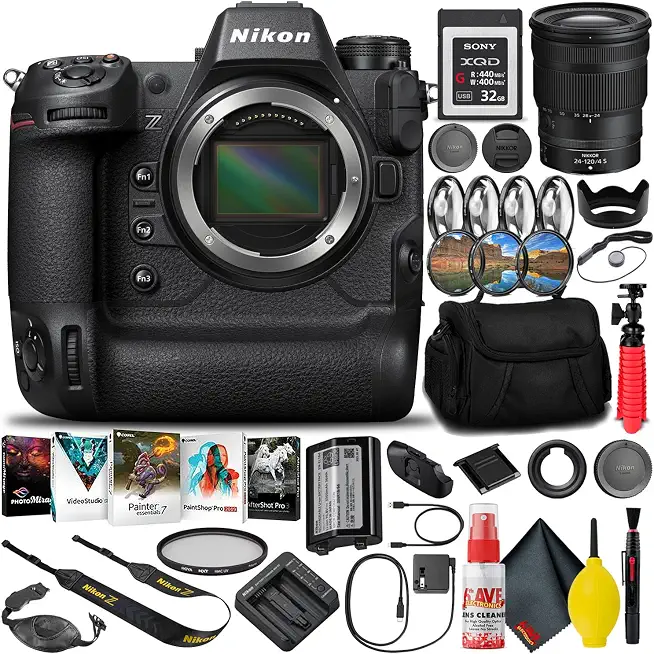 Nikon Z9 FX-Format Mirrorless Camera Body (1669) + 24-120mm f/4 S Lens + 32GB XQD - B09SRBP7Y6