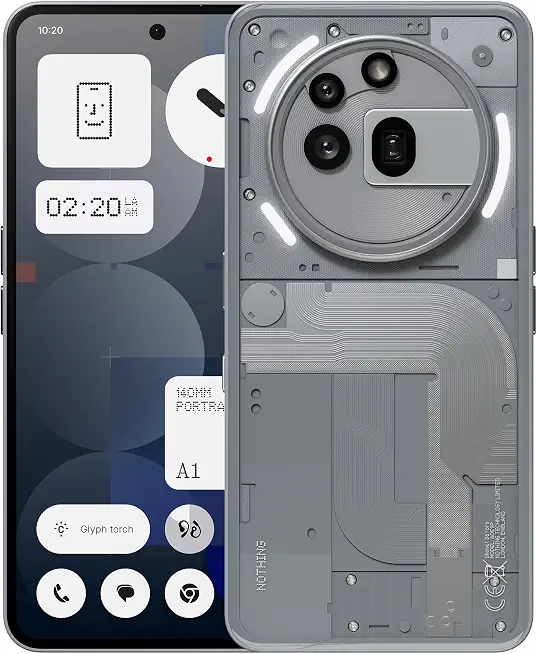Nothing Phone (3a) Pro 5G Unlocked Smartphone, 12+256GB, Grey - B0DPXR3GSG