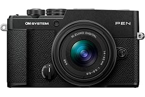OM SYSTEM Pen Black w/M.Zuiko 14-42mm F3.5-5.6 III Mirrorless Camera Compact Weather-Sealed Creative Profile 4K - B0HHR1Q45K