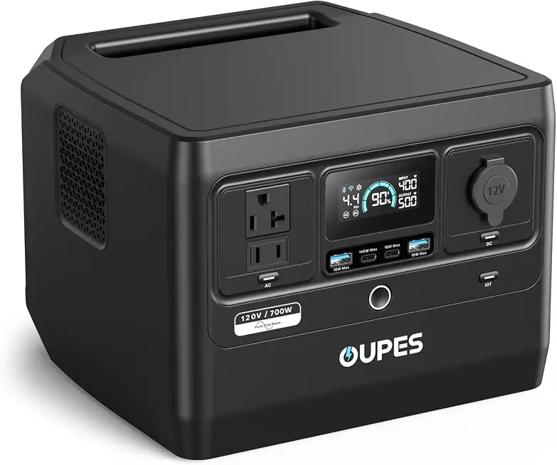 OUPES Exodus 700 Portable Power Station, 576Wh 700W LiFePO4 Solar Generator | Pure Sine Wave - B0H97WF3YC