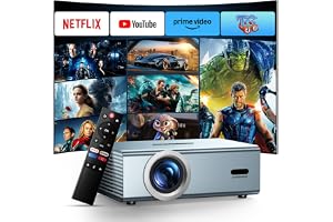 Outdoor Projector with WiFi6 and Bluetooth5.3 Mini Projectors Built-in Apps | 4K Support High Brightness - B0H6X2QSCH