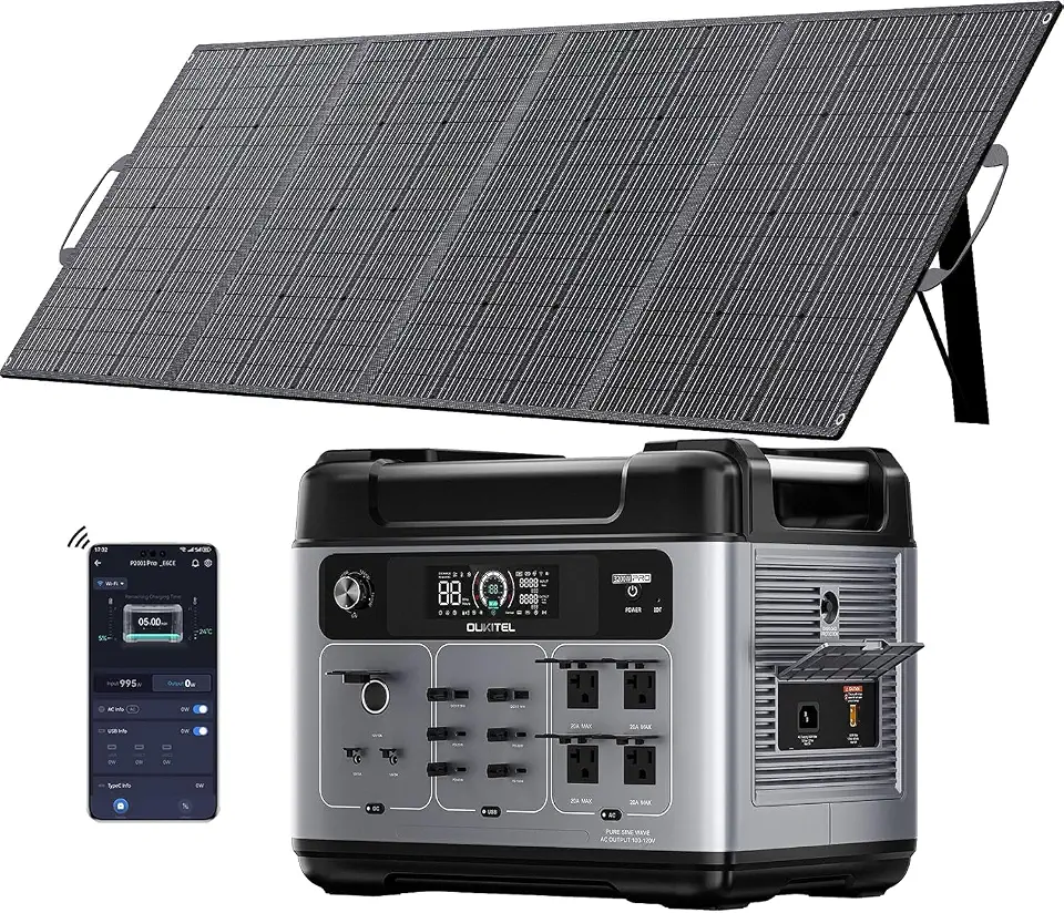 P2001 Pro Portable Power Station, 2048Wh, 6400W Peak with 400W Solar Panel - B0HJBYJFJX