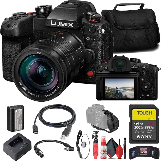 Panasonic LUMIX GH6 Mirrorless Camera with 12-60mm Lens & Tripod Bundle - B0BFBSQCCR